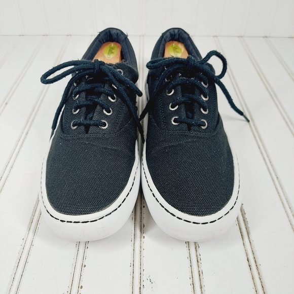 Sperry Top Sider Black Canvas Lace Up Sneakers K777 - Picture 5 of 9